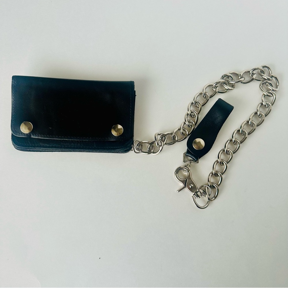 Genuine Leather Card & Key Holder w 20” Stainless Chain - Picture 6 of 6